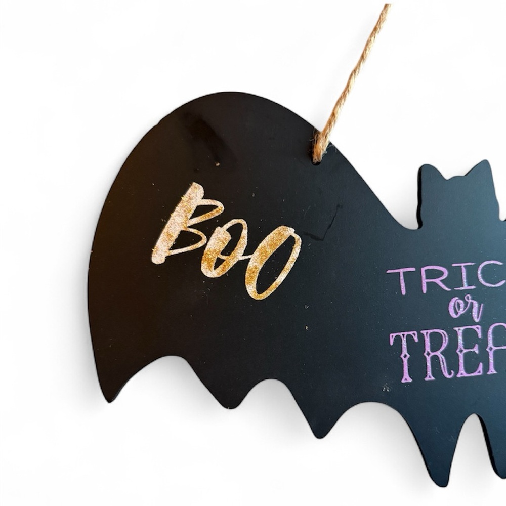 Hand Painted Halloween Bat Sign - Picture 2 of 4